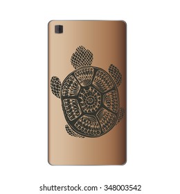 Turtle sticker on phone