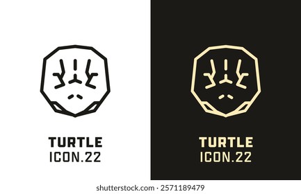 Turtle stylized head geometric line icon
