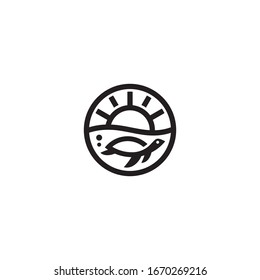 Turtle and Sun logo / icon design