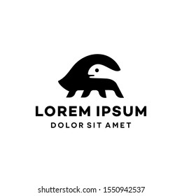 turtle swim logo icon design illustration in trendy minimal style and negative space style