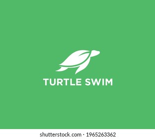 Turtle Swiming Logo Turtle Swim Logo Vector