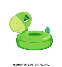 Turtle swimming ring for pool or sea vector illustration. Equipment or toy for water activities in shape of animal isolated on white background. Summer, holidays concept