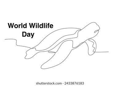 A turtle is swimming. World wildlife day
