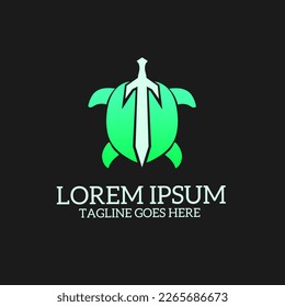 turtle sword logo template simple design