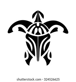 Turtle - symbol of longevity, luck and success. Maori Tattoo. Stock Vector.