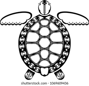 Turtle Tattoo Design Stock Vector (royalty Free) 1069609436 