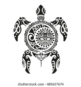 Turtle tattoo in Maori style. Vector illustration EPS10