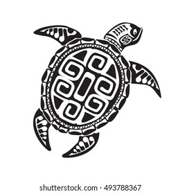 Turtle Tattoo Maori Style Vector Illustration Stock Vector (Royalty ...