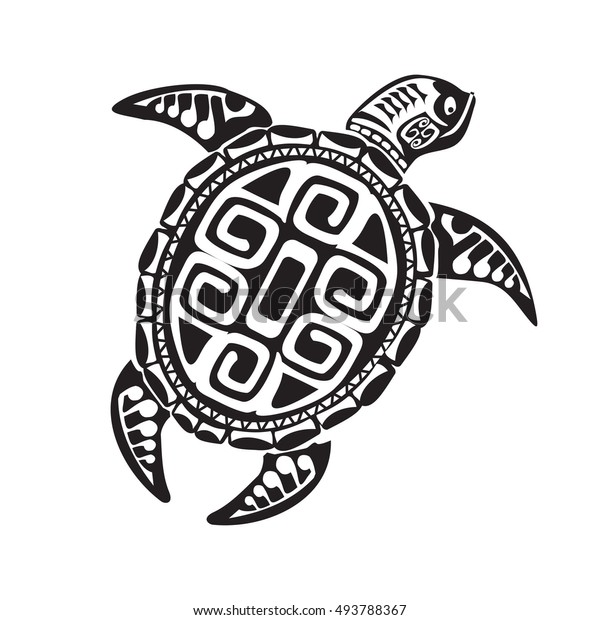 Turtle Tattoo Maori Style Vector Illustration Stock Vector (Royalty ...