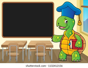 Turtle teacher theme image 2 - eps10 vector illustration.