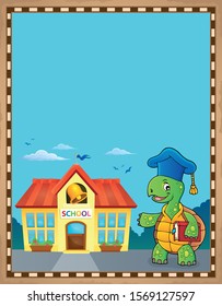 Turtle teacher theme parchment 2 - eps10 vector illustration.
