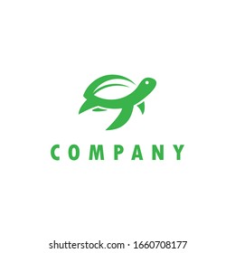   a turtle that is combined with a leaf. The logo is suitable for business companies, technology, etc.