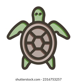 Turtle Thick Line Filled Colors For Personal And Commercial Use.
