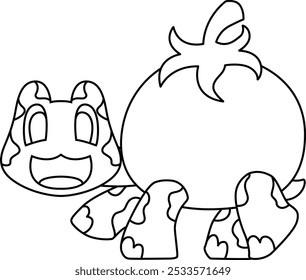 Ilustración de arte gráfico de Vector animal de tomate de tortuga