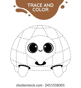 turtle tortoise complete the picture dashed line drawing activity cute outline illustration suitable for coloring books page for children black and white educational preschool sheet vector isolated