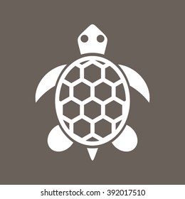 Turtle, Tortoise Icon on Dark Gray Color. Eps-10.