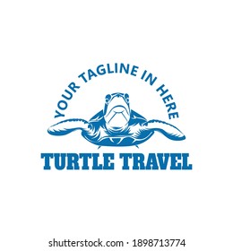 Turtle travel logo template design