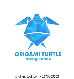 Turtle triangulation logo design concept
