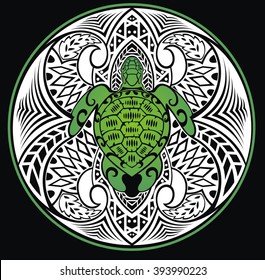 Turtle in a tribal  style