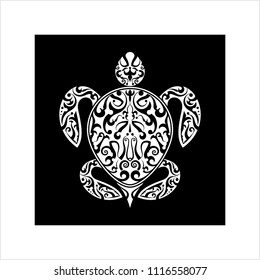 Turtle Tribal Tattoo Artistic Vector Art Illustration