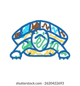turtle tropical doodle icon sketch vector. turtle tropical sign. isolated symbol illustration