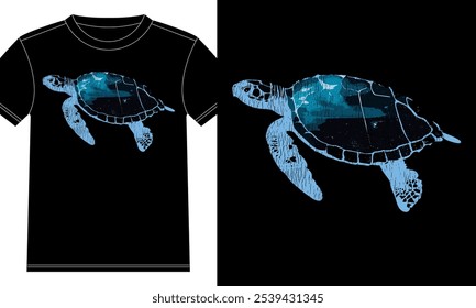 Turtle T-shirt Design print of demand artwork