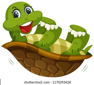 Turtle turning upside down  illustration
