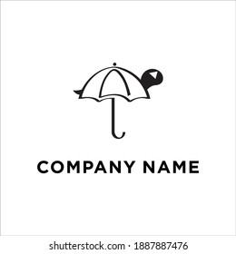 Turtle with umbrella stock illustration