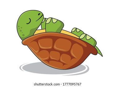 Turtle Upside Down Cartoon Tortoises Illustration