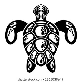 Turtle vector with decorative outline style