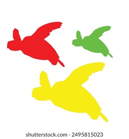 turtle vector design with bright colors and white background