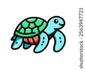 turtle vector design illustration, turtle icon, turtle logo, turtle sticker, animal design, great as a sticker.