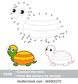 Turtle. Vector dot to dot visual game. Connect dots for numbers.