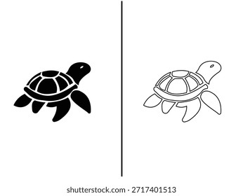 conjunto de desenho de vetor de tartaruga para companhia 	