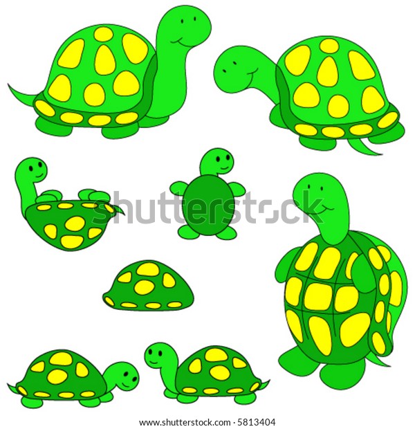 Turtle Vector Eight Different Variations Stock Vector (Royalty Free ...