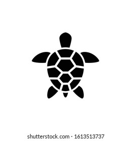 Turtle vector icon in black color