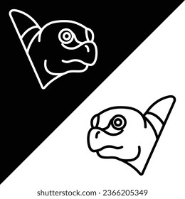 Turtle Vector Icon, Lineal style icon, from Animal Head icons collection, isolated on Black and white Background.