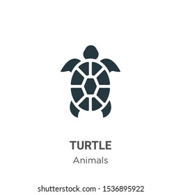 Turtle vector icon on white background. Flat vector turtle icon symbol sign from modern animals collection for mobile concept and web apps design.