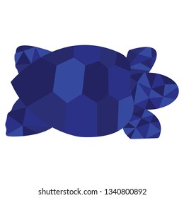 Turtle vector illustration. animal. Abstract geometric, blue color. Modern design illustration editable