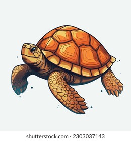 Turtle vector illustration isolated on white
