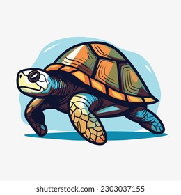 Turtle vector illustration isolated on white