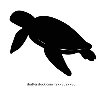 Turtle vector illustration. Marine logo element. Sea Life, ocean and water themed icon, decoration. Silhouette design.