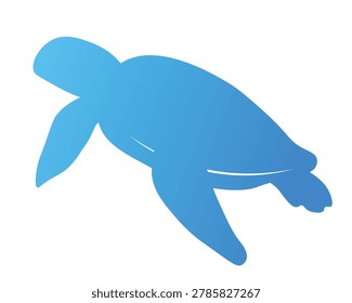 Turtle vector illustration. Marine logo element. Sea Life, ocean and water themed icon, decoration. silhouette design.