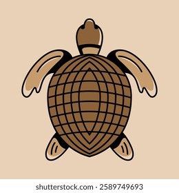 turtle vector illustration simple modern flat design