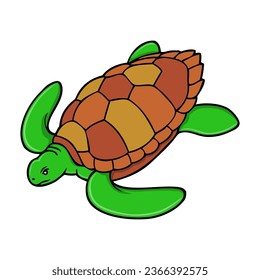 turtle vector illustration,isolated on white background,top view