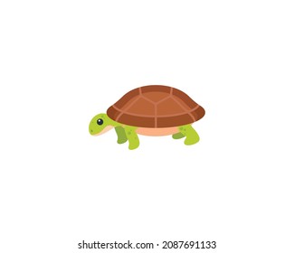 Turtle vector isolated icon. Emoji illustration. Tortoise vector emoticon
