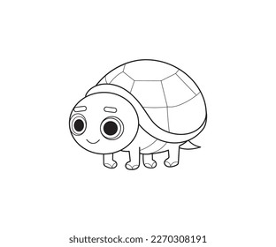 Turtle vector isolated outline icon. Turtle animal vector icon. Turtle icon 