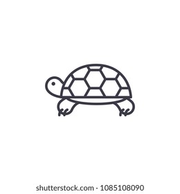 turtle vector line icon, sign, illustration on background, editable strokes