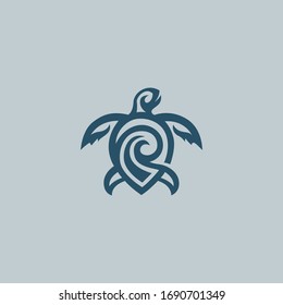 turtle vector logo concept illustration