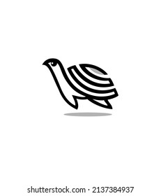 Turtle Vector Logo Illustration, line Style 